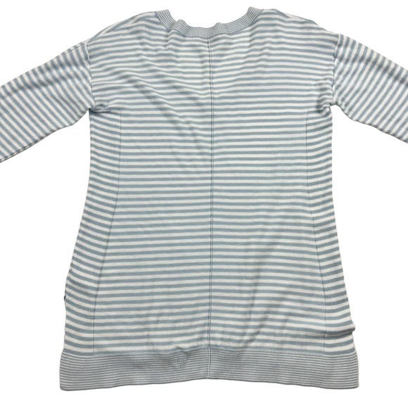 Vineyard Vines Sweater Striped Light Blue Pima Cotton Size XS Scoop Neck Soft! - Picture 5 of 10